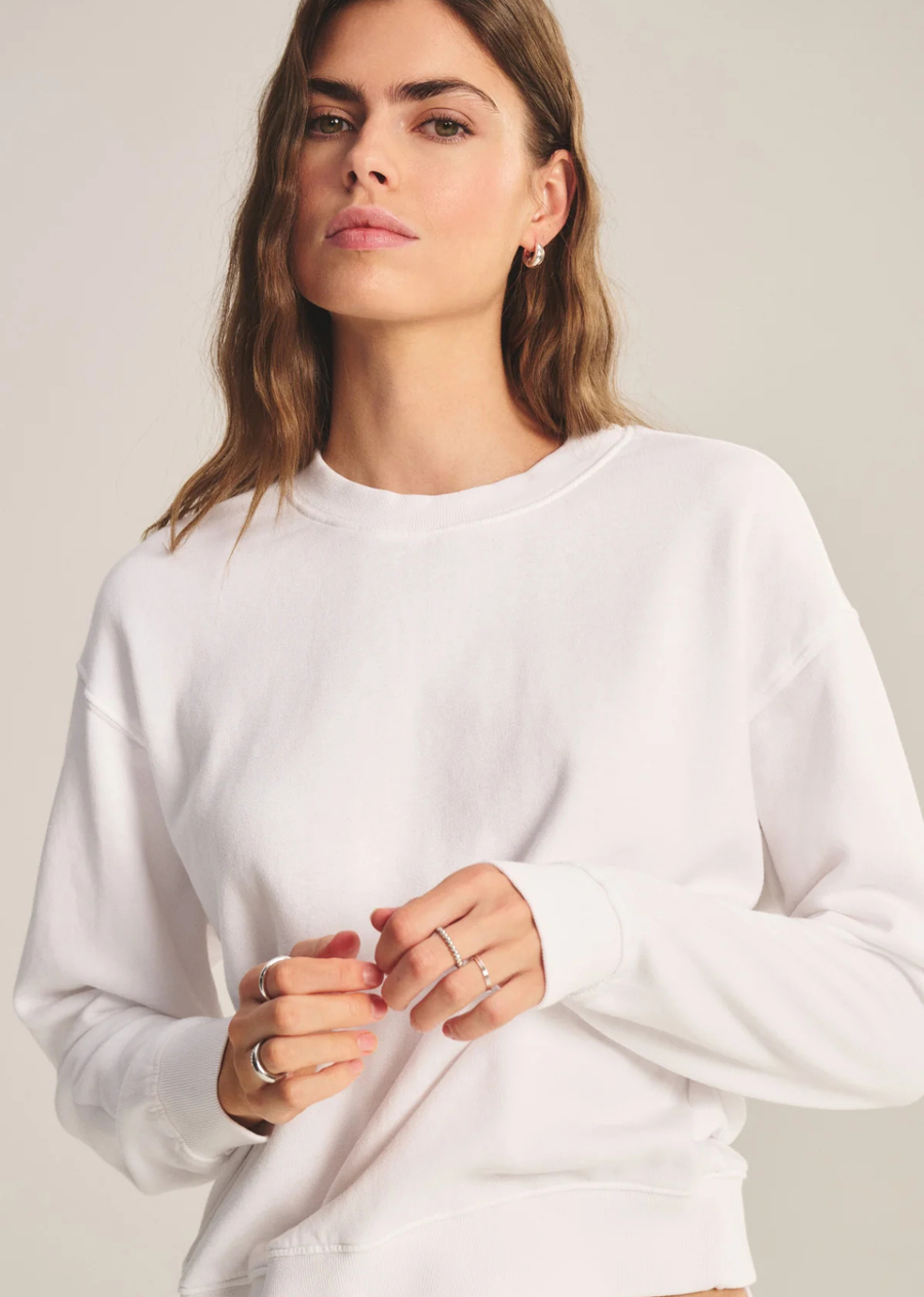 Velvet Yoko Fleece Top - White