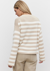 Velvet Lex Striped Crew Neck Sweater.A modern take on a classic breton silhouette with a slightly wider sleeve and a rolled hemline, which give this sweater a laid-back feel, while the blend of cotton and cashmere elevates it to an everywhere knit pick.