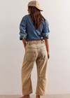 Free People Moxie Low Slung Pull On Barrel Jeans- Cowboy. The perfect cool &amp; contemporary addition to any denim drawer