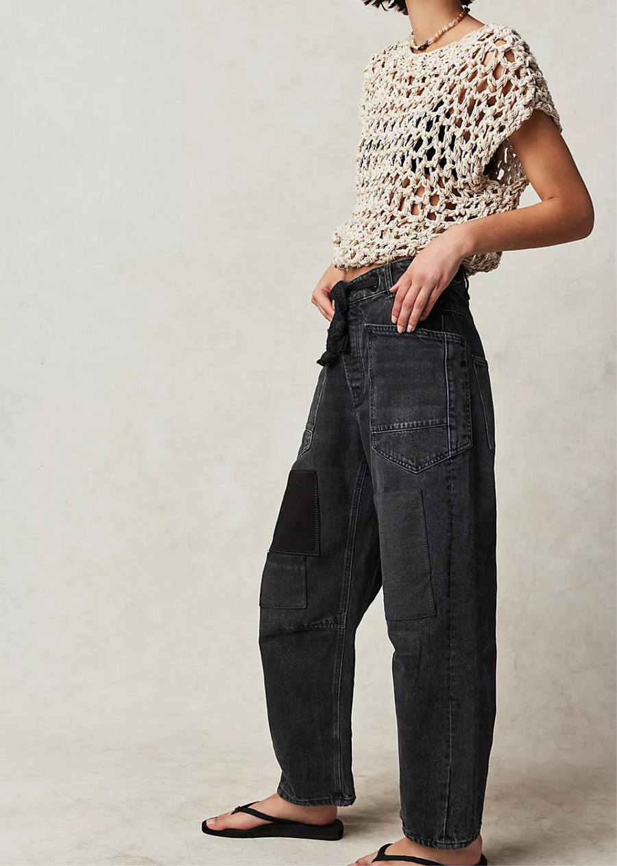 Free People Moxie Pull-On Barrel Jeans