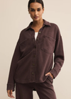 Z Supply All Day Knit Jacket - Chocolate Cherry