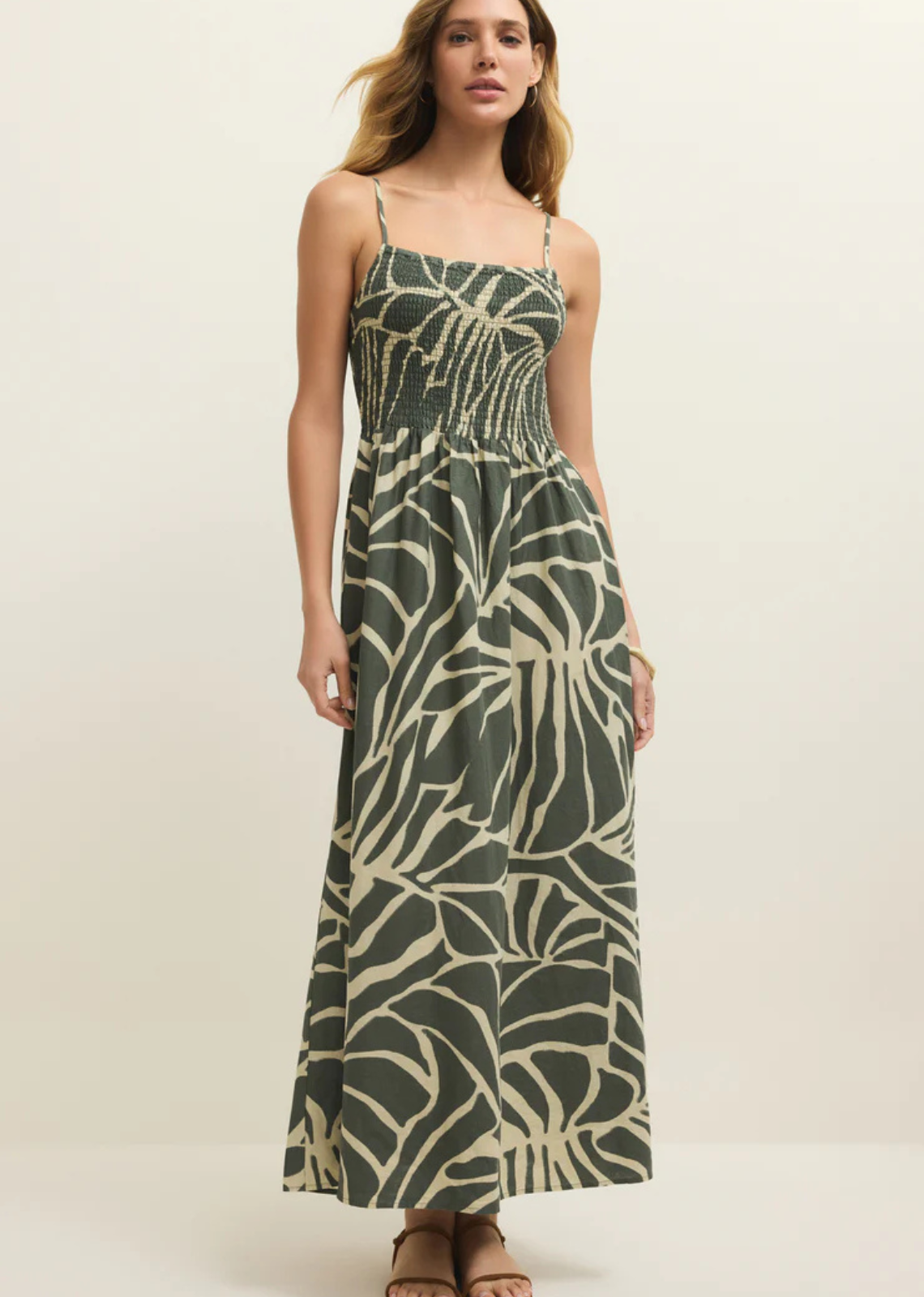 Z Supply Bayside Tova Palm Midi Dress
