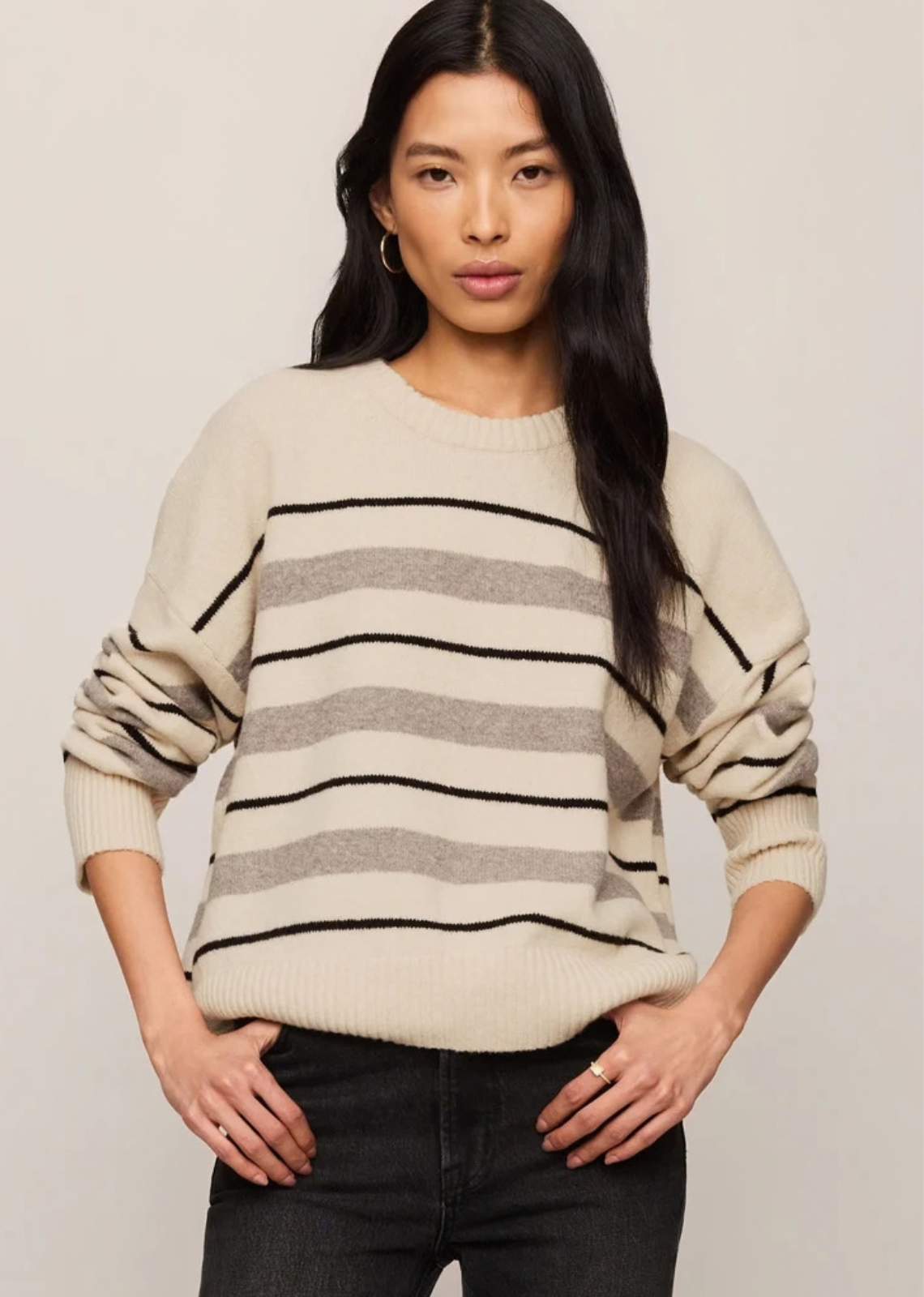 Everything you love about our Cirrus sweater is still here, now refreshed in a timeless yarn-dyed stripe. Crafted from our signature lightweight Cirrus Cozy Yarns with the same soft feel and easy fit, it's the kind of sweater that works effortlessly with denim, trousers, and everything else already in your closet.