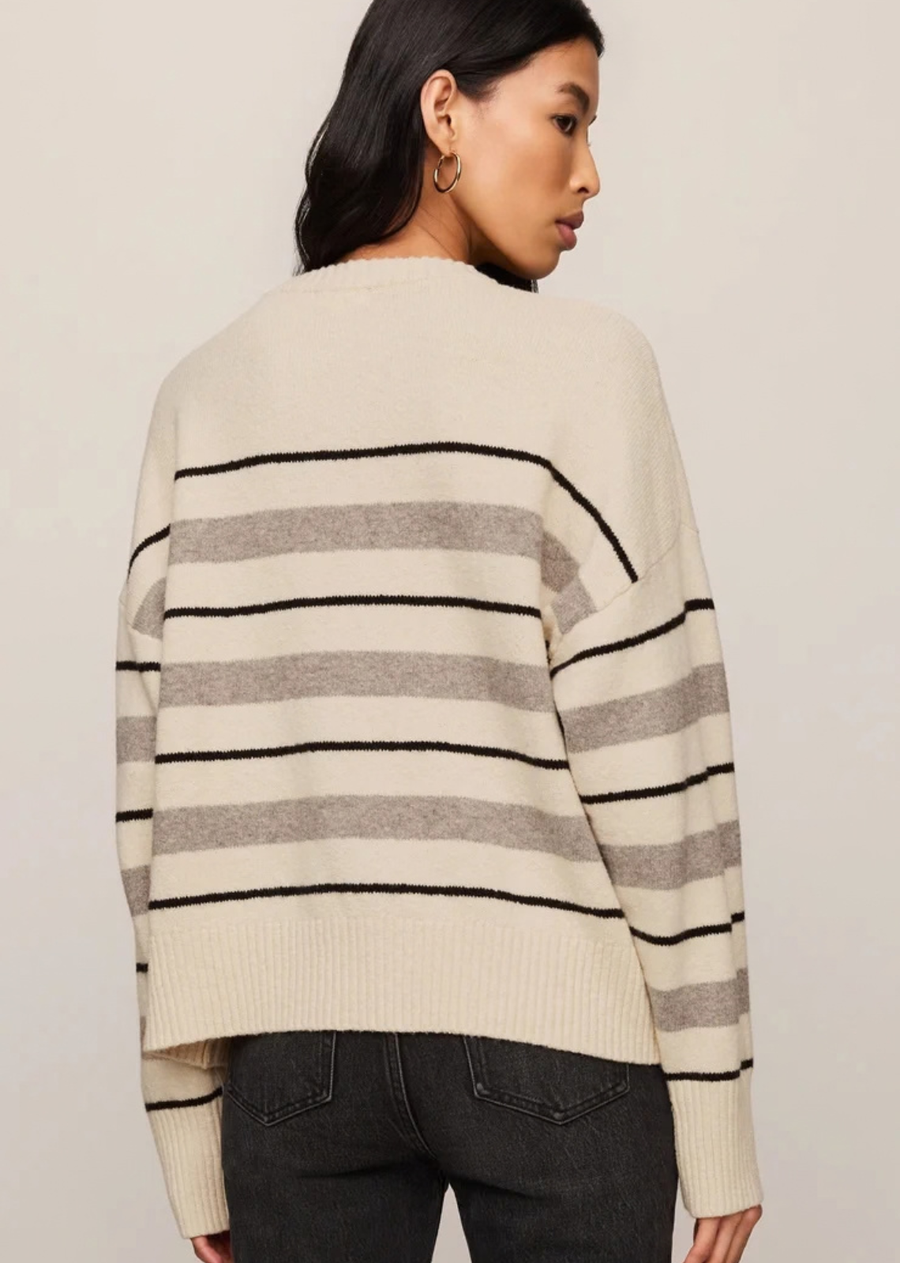 Everything you love about our Cirrus sweater is still here, now refreshed in a timeless yarn-dyed stripe. Crafted from our signature lightweight Cirrus Cozy Yarns with the same soft feel and easy fit, it's the kind of sweater that works effortlessly with denim, trousers, and everything else already in your closet.