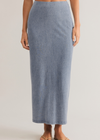 Z Supply Gail Jersey Denim Midi Skirt