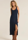 Z Supply Melbourne Midi Dress- Captain Navy. Fitted and flirty, this sleek midi dress will become a daily fave. Day to night, this flattering scoop neck tank dress is easy to dress up or down for any occasion.