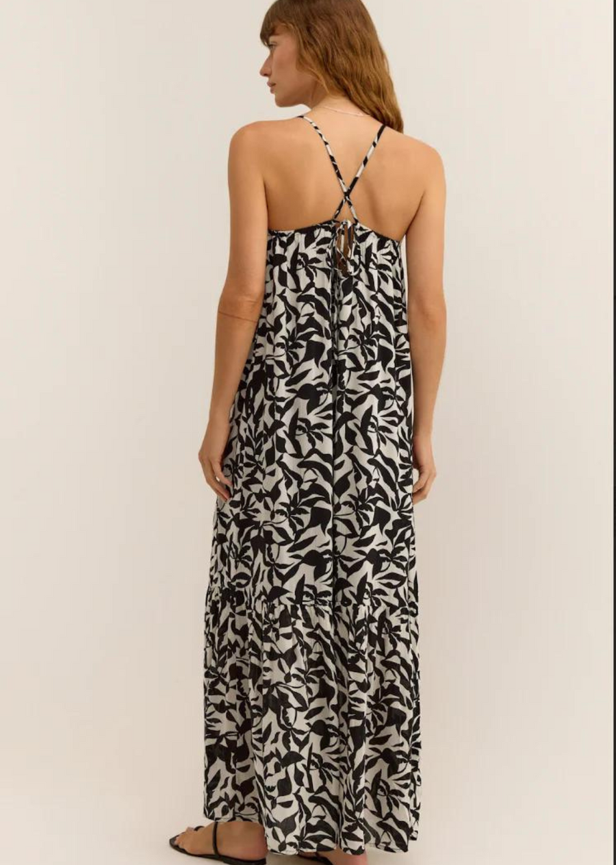 Z Supply Cocktail Hour Dress. The easiest dress you'll wear this season features a flattering ruched neckline and fun criss cross strap design. You'll flow through your day in this midi, that also makes a great beach coverup.