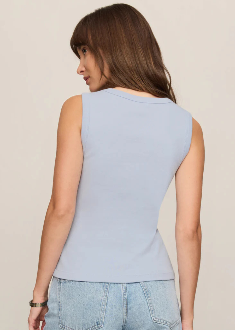 A classic V-neck tank in soft baby rib with an easy, wear-everywhere feel.