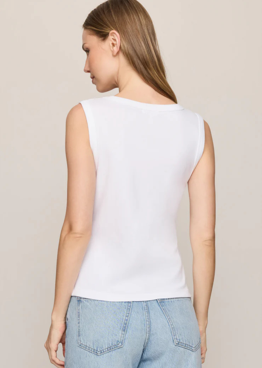 A classic V-neck tank in soft baby rib with an easy, wear-everywhere feel.