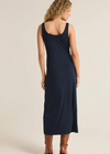 Z Supply Melbourne Midi Dress- Captain Navy. Fitted and flirty, this sleek midi dress will become a daily fave. Day to night, this flattering scoop neck tank dress is easy to dress up or down for any occasion.