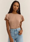 Z Supply Abby Flutter Tee. The Abby Flutter Tee combines all the silky softness of our other hacci styles with a flattering neckline and fun flutter sleeve that will take your casual look up a notch.