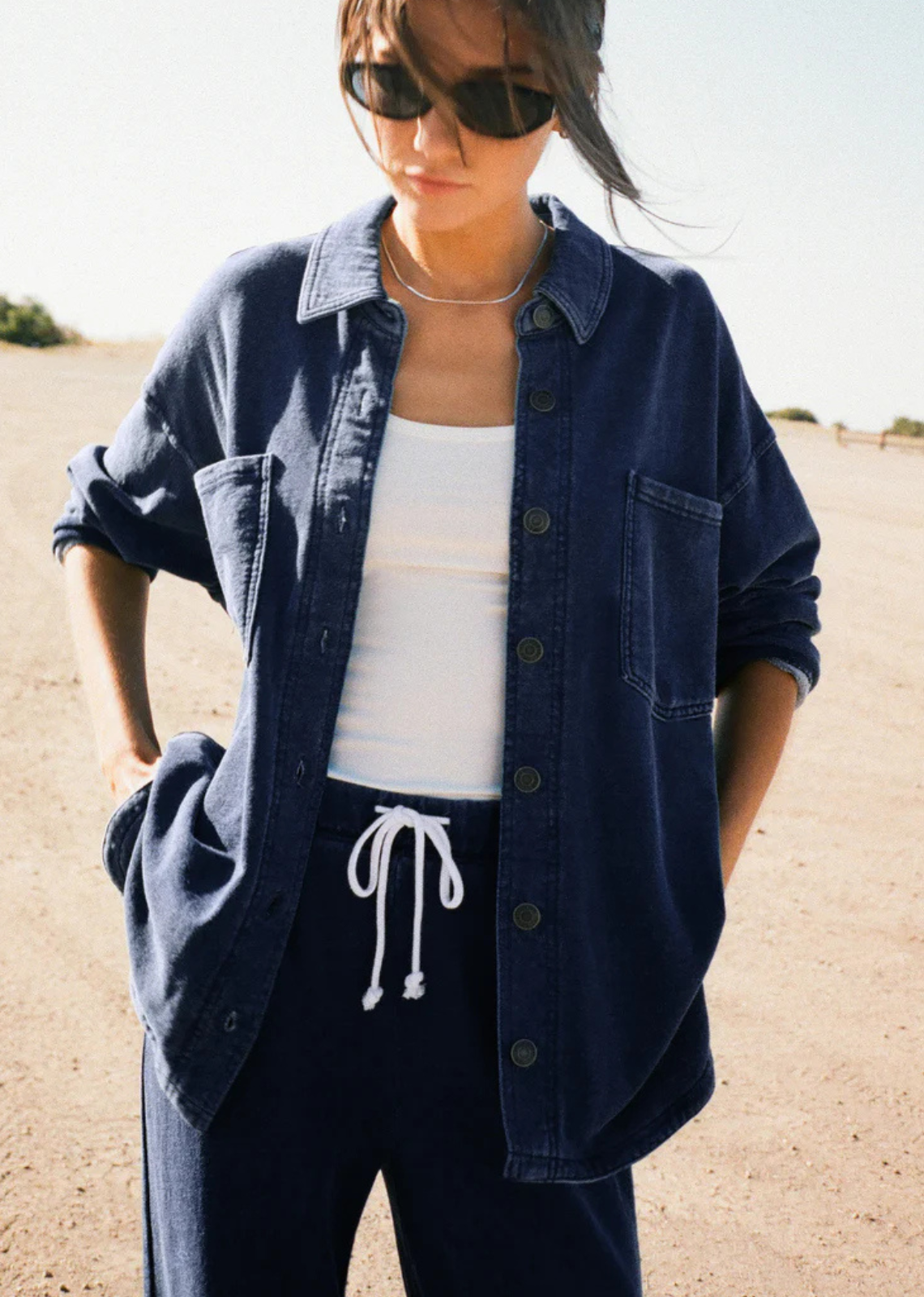 Z Supply All Day Knit Denim Jacket - Indigo