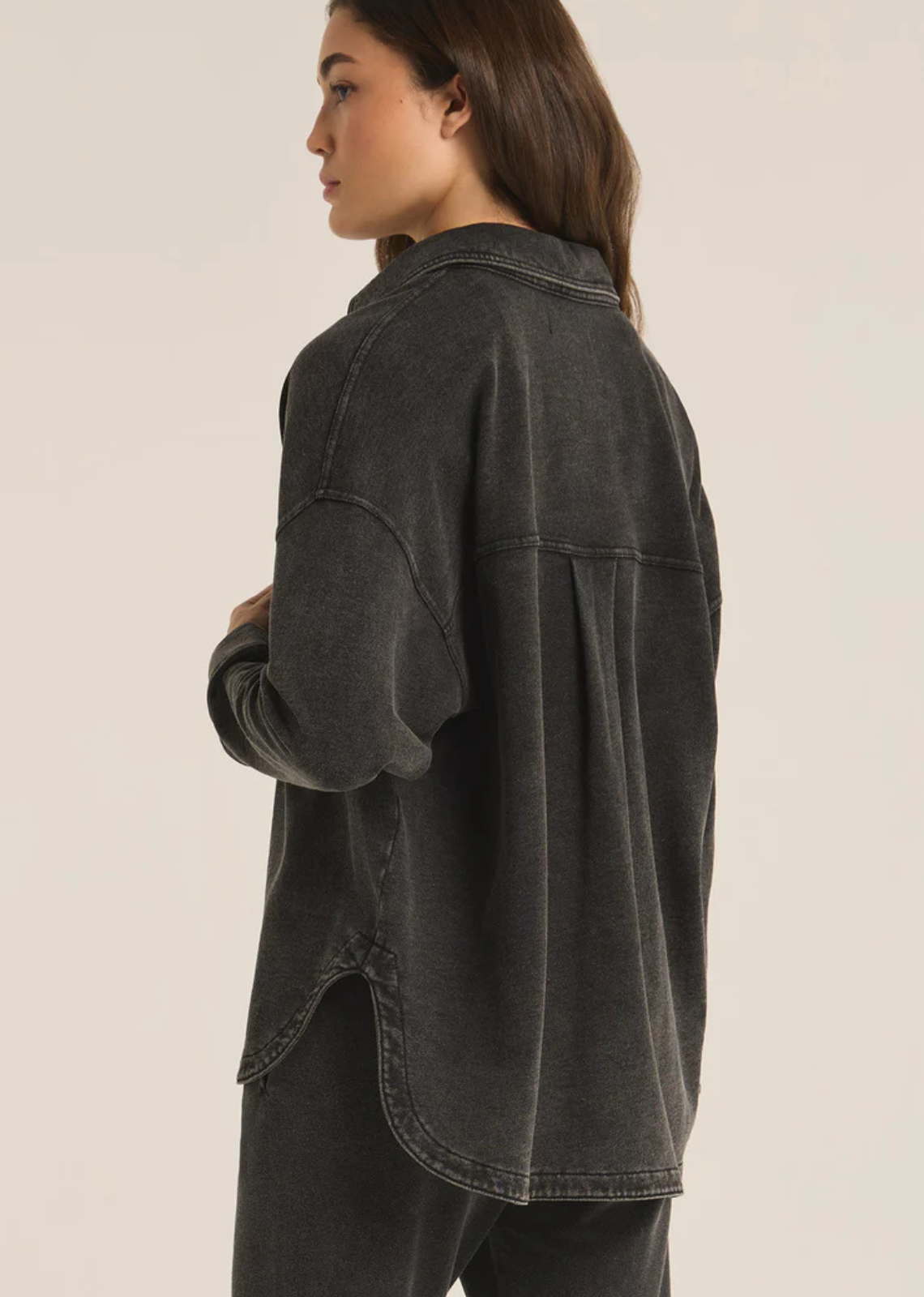 Z Supply All Day Knit Denim Jacket - Vintage Black