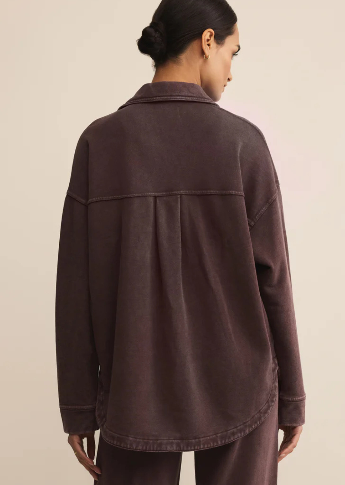 Z Supply All Day Knit Jacket - Chocolate Cherry