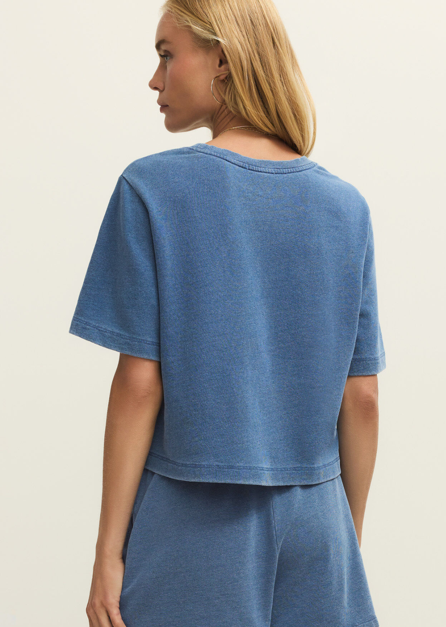 Z Supply Curran Knit Denim Sweatshirt