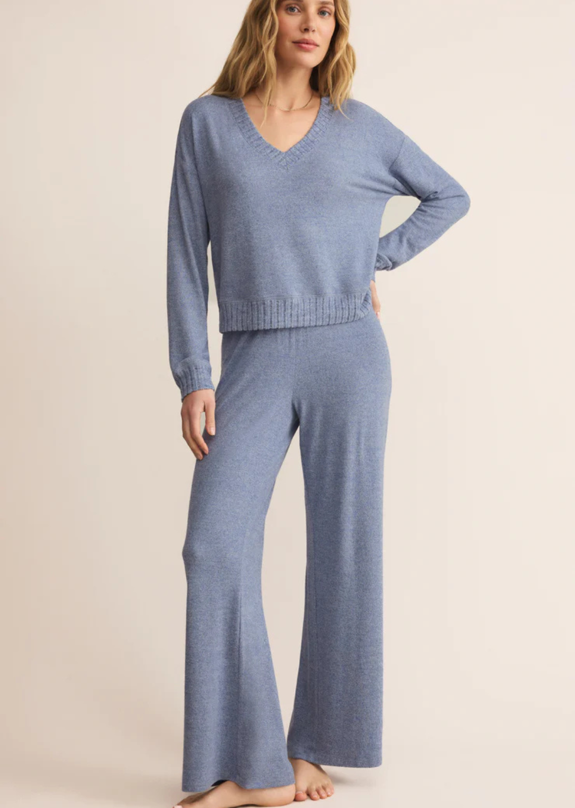 Z Supply Dawn Smocked Pant - Blue Velvet