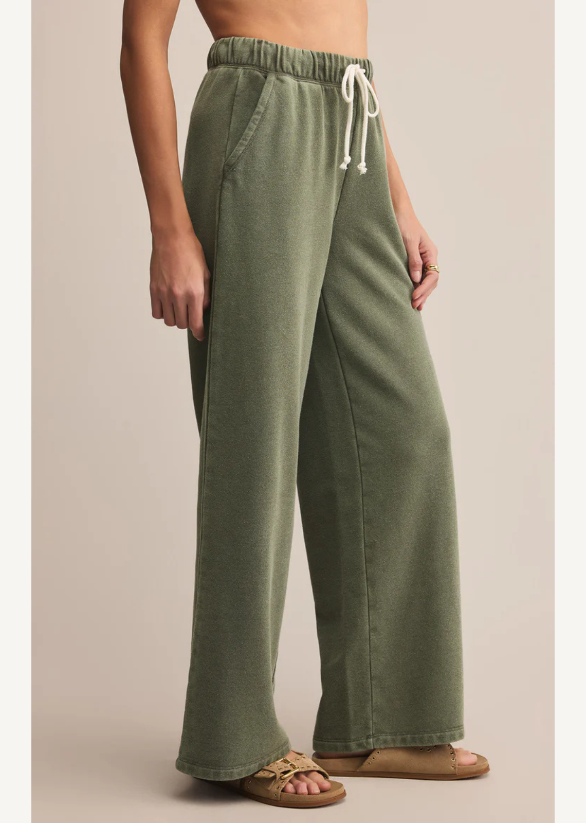 K*w様 18-19 GREEN CLOTHIG BIBPANTS L TURQ Z Supply Hunter Knit Pant - Hunter Green - Denise Boutique