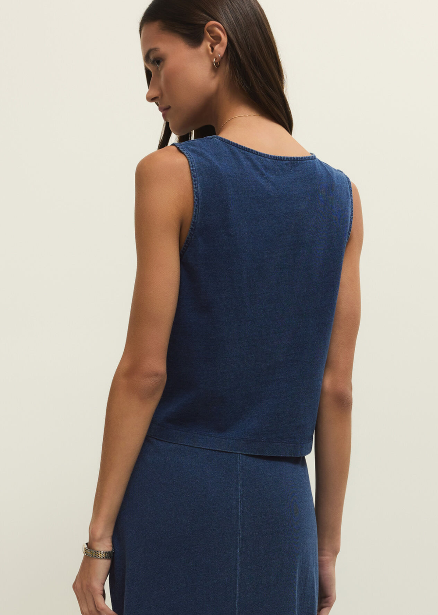 Z Supply Noelle Jersey Denim Top