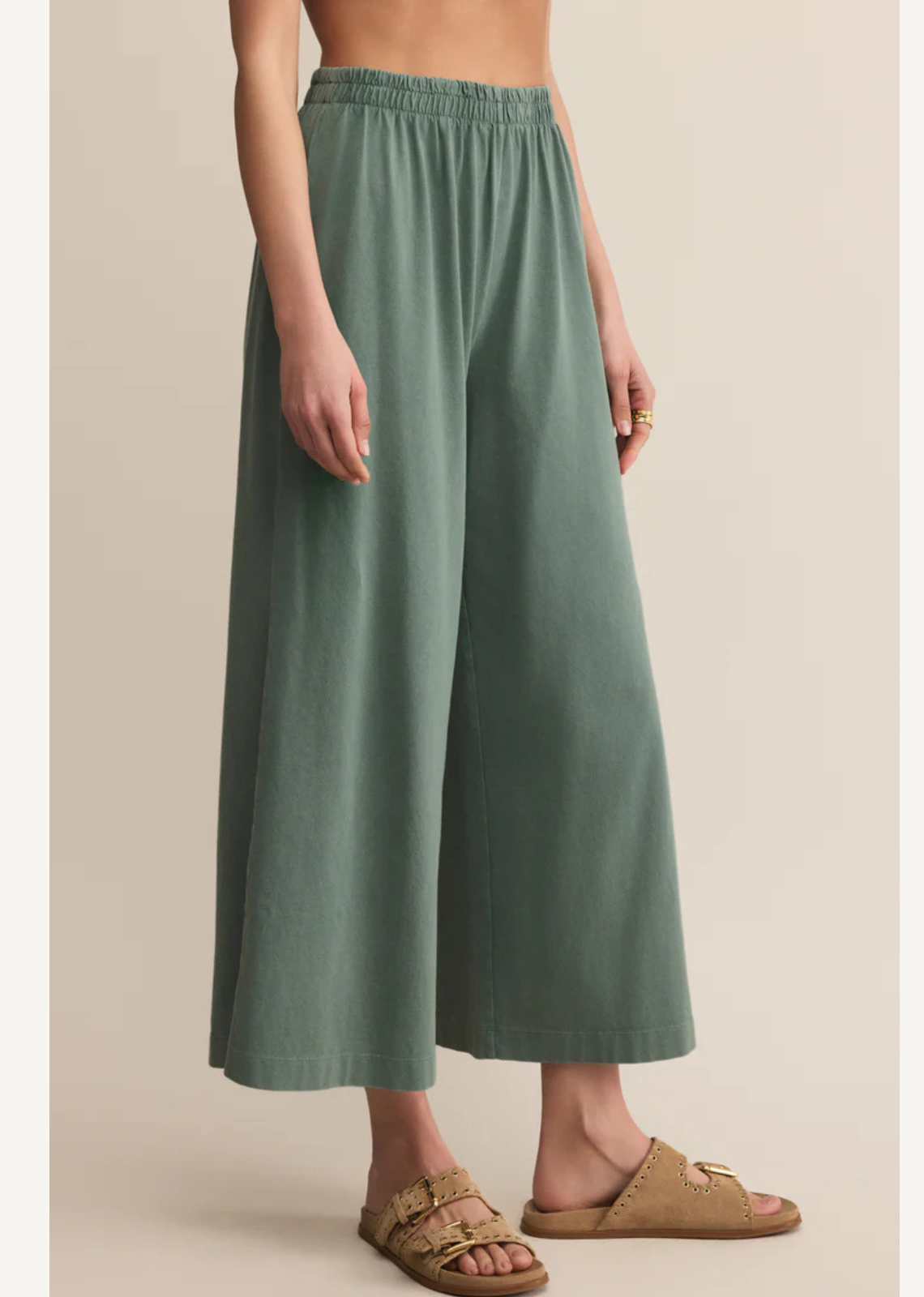 Z Supply Scout Jersey Cropped Pant - Hunter Green