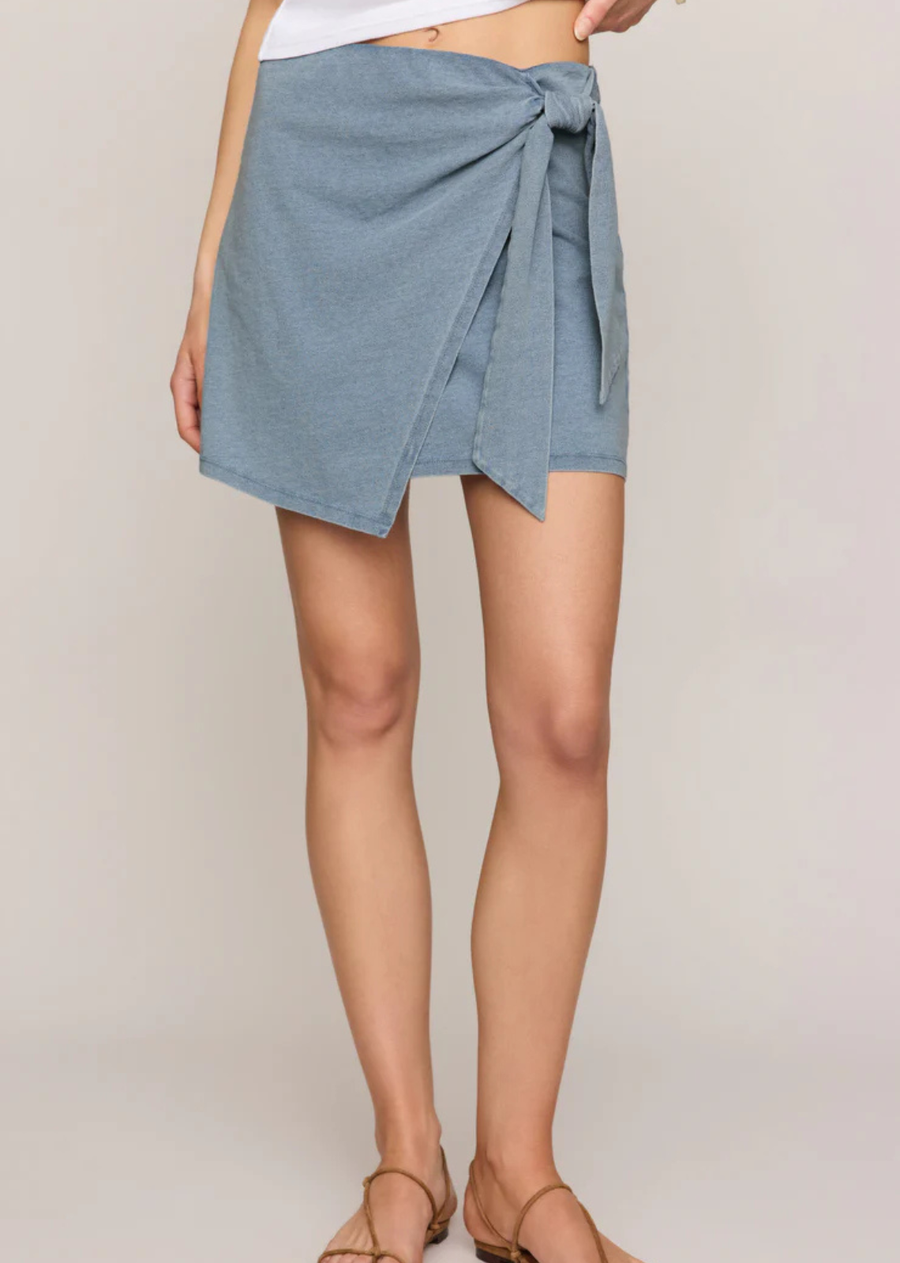 Z Supply Sora Jersey Denim Mini Skirt