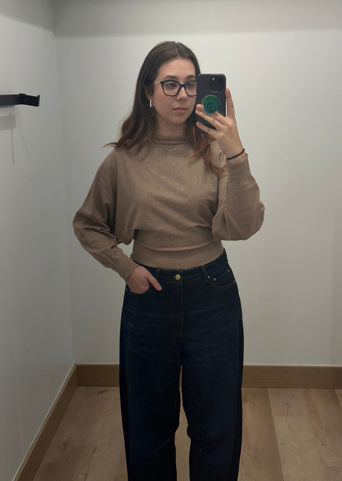 avalon cashmere blend dolman top in camel, featuring a relaxed dolman silhouette, soft knit fabric, long sleeves, and a fitted waistband. 