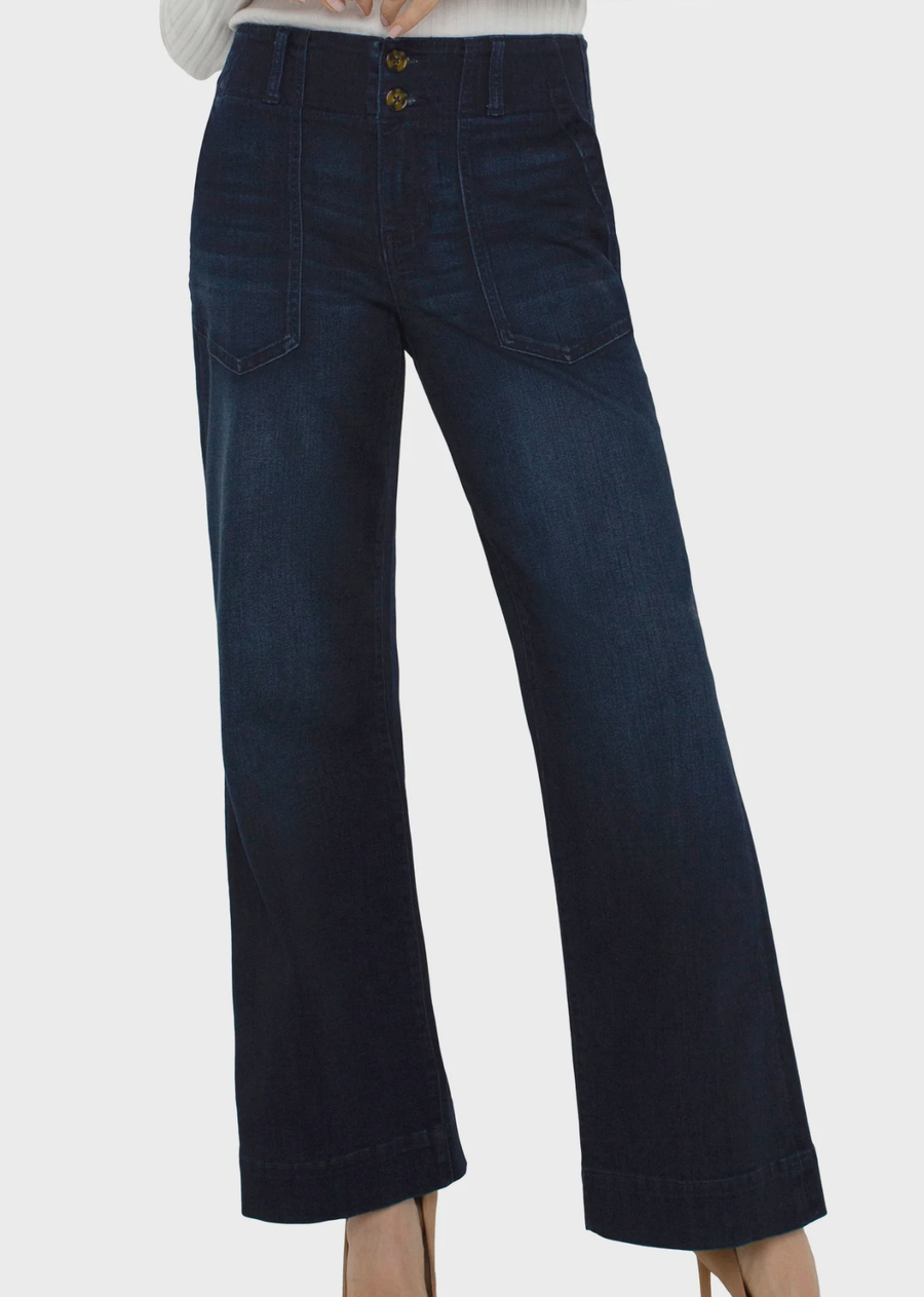 Experience the perfect blend of comfort and style with our premium denim wide-leg trousers. Crafted from a soft, comfortable fabric with just the right amount of stretch, they offer effortless movement and a flattering fit.