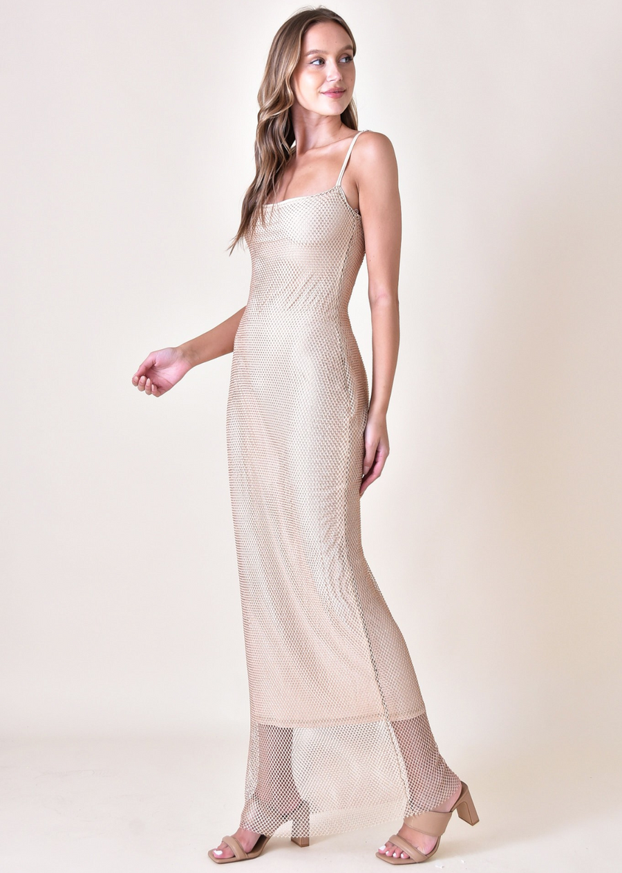 Crystal Mesh Maxi Dress