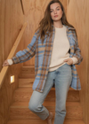 Velvet Heart Royce Blue Brown Plaid Shacket