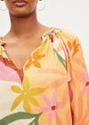 Velvet Dion Printed Top. Crafted from printed viscose, this top offers a relaxed fit with a v-neckline and a twist braid detail around the neckline.