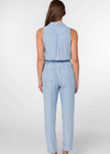 Velvet Heart Orilia Jumpsuit.Expertly crafted for effortless style, the Orilia Light Blue Jumpsuit features a sleeveless design and a half-button closure for a chic and minimal look. A drawstring waist adds a touch of versatility, while flap chest pockets provide functional storage.