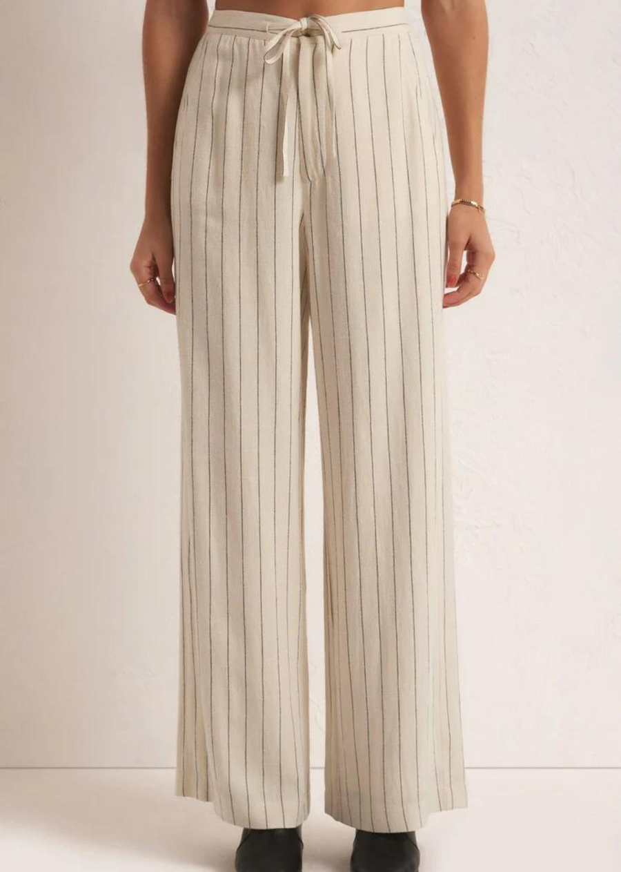 Z Supply Cortez Pinstripe Pant We're bringing pinstripes back this season with the casual chic Cortez Stripe Pant. Made of our breezy rayon linen fabric, this pant is perfect for all your warm weather adventures.