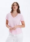 CHRLDR Ava V-Neck Layer T-Shirt- Blush. Fits true to size Pima Cotton/Modal Slub Jersey Smooth buttery feel V-Neck Mock Layers detail at the bottom Clean finish Wash cold Made in Peru.