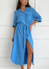 Charli Cassis Shirt Dress- Cornflower Blue