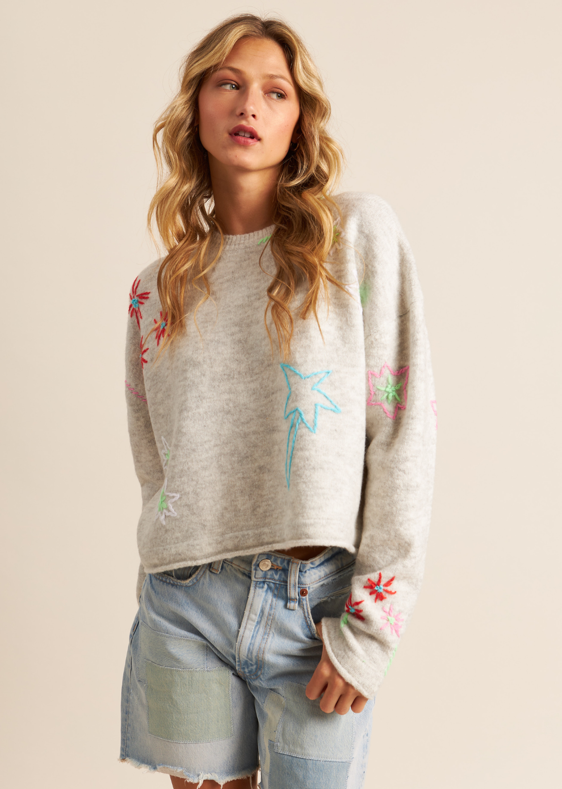Cruel Denim  Women's Heather Pink Sweater Knit Tunic