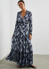 Rails Frederica Dress. Prepare to turn heads in this chiffon maxi that sways with every step. Done in a one-of-a-kind indigo floral print, Frederica can be dressed up or down to suit your plans.