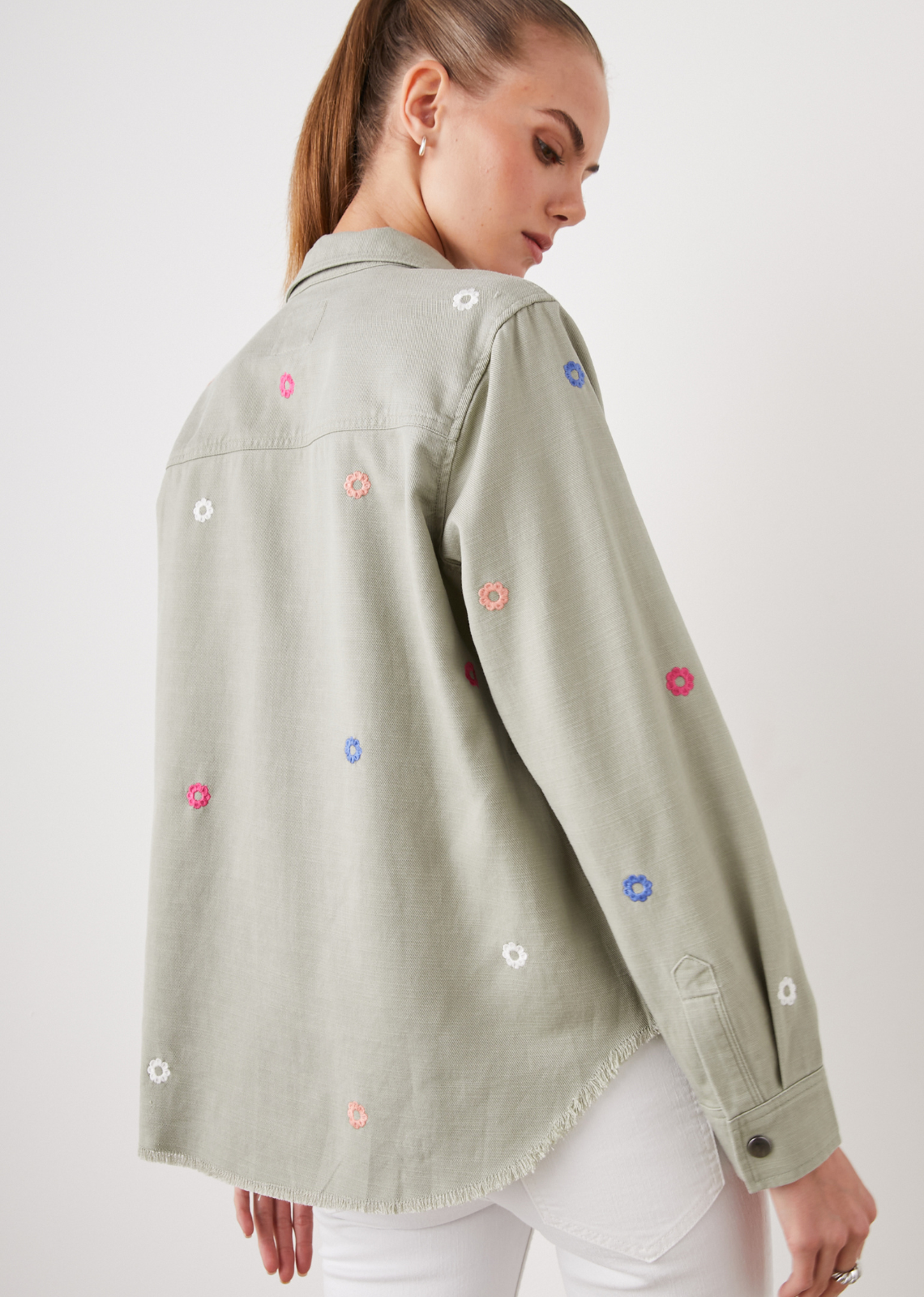 Rails Loren Jacket - Olive Embroidered Daisy