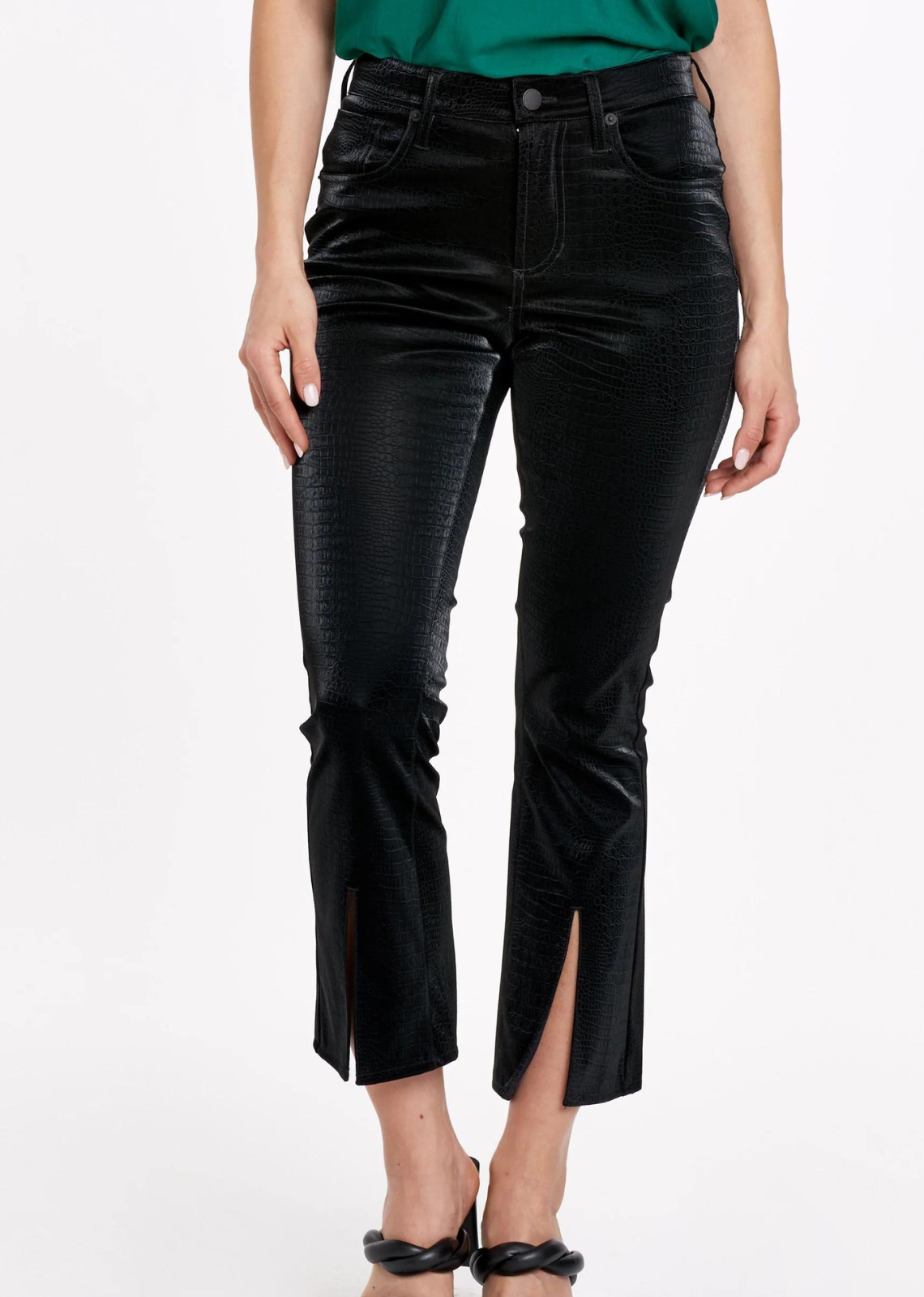 Leather Kick Flare Pant - Black – Charlotte Brody