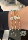 Saskia De Vries  Jewelry Single Letter 14k Gold Filled  4mm Bracelet