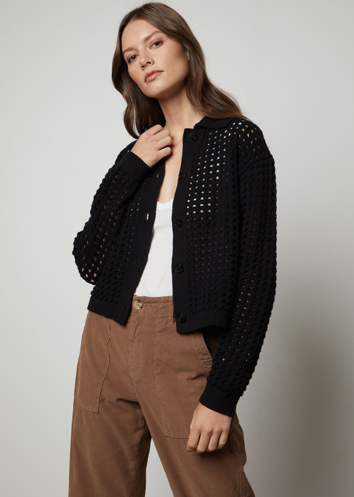 Velvet sales knit cardigan